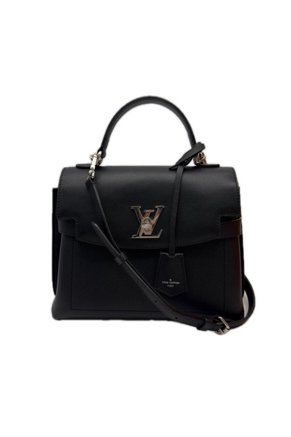 Pre-Owned LOUIS VUITTON Soft Calf Leather Lockme Ever BB Noir M53937 Handbag Black Women's