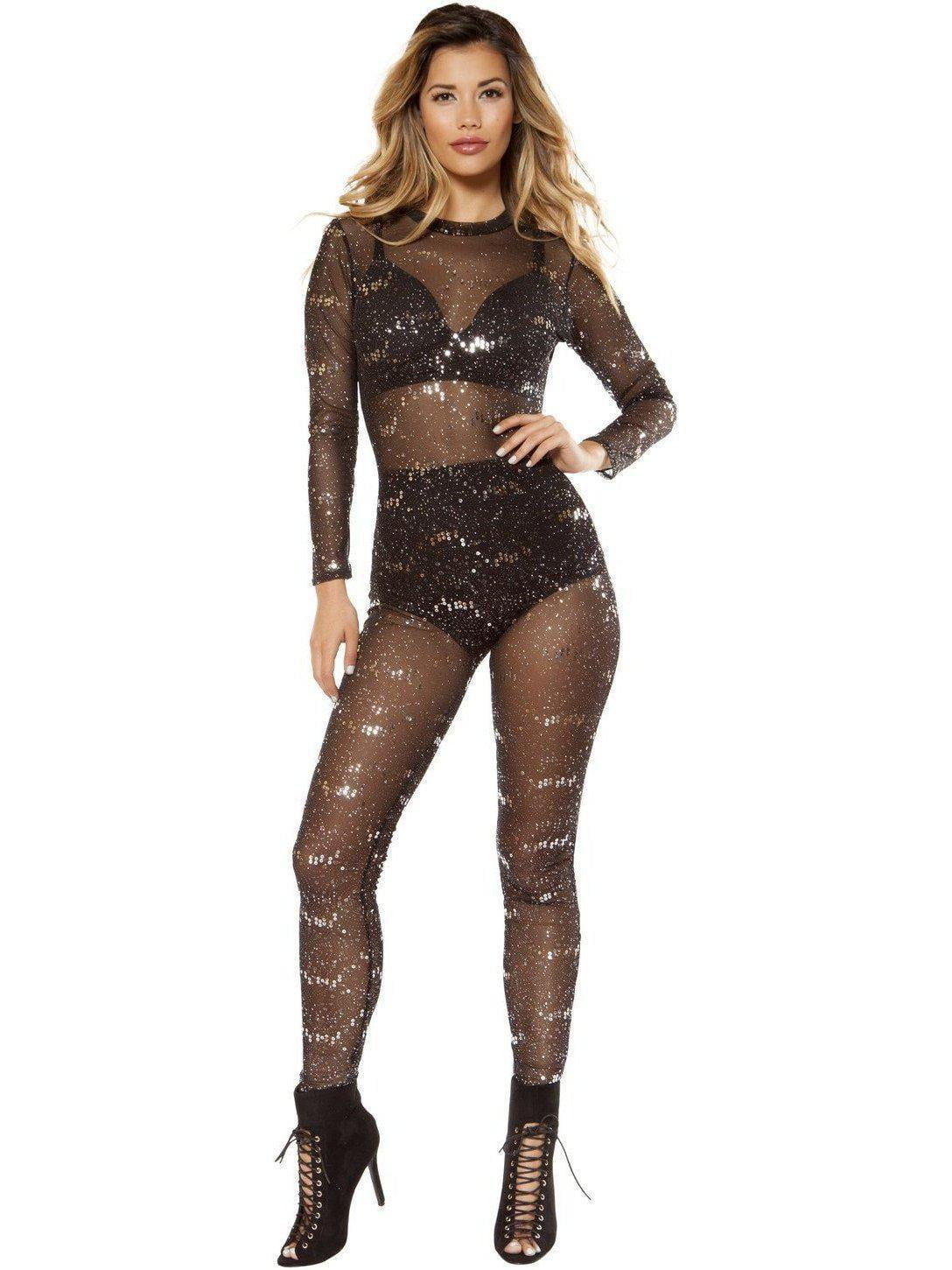 sheer mesh jumpsuit
