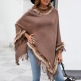thumbnail image 5 of Lovskoo 2024 Womens Cape Winter Warm Coat Faux Fur Trim Shawl Cloak Sleeveless Elegant Pullover Shawls Cape Khaki, 5 of 8