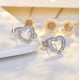 thumbnail image 3 of Pendientes de titanio para orejas sensibles, pendientes de poste de titanio para mujer, corazón (color dorado). Plata）2 piezas, 3 of 5