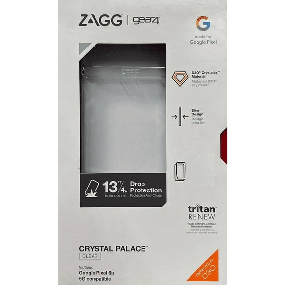 Gear4 Crystal Palace Case For Google Pixel 6a-Clear