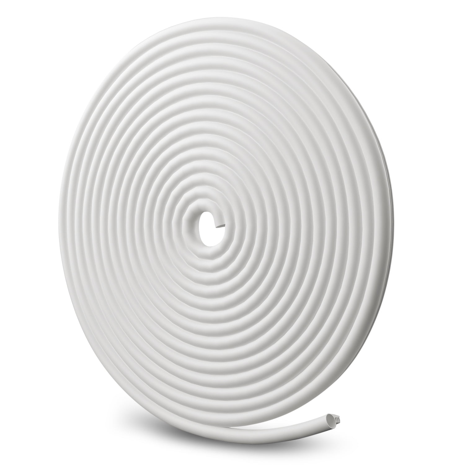 TMH Pure Silicone Kerf Weatherstrip for Doors, Bulb/Ring Shape, White - 20 Feet