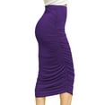 thumbnail image 2 of Made by Johnny Women's Slim fit Bodycon Party Club Night Out Elegant Ruched High Waist Long Pencil Skirt with Side Shirring S DARK_PURPLE, 2 of 6