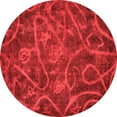 thumbnail image 1 of Ahgly Company Indoor Round Abstract Red Modern Area Rugs, 4' Round, 1 of 4