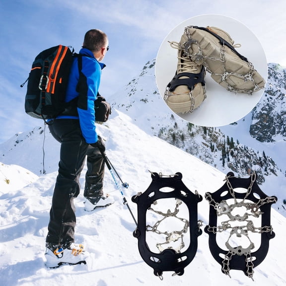 Microspikes for Hiking Boots Spikes Crampon for Hiking Boots Stainless Steel Anti-Slip Traction Cleats for Walking and Climbing on Snow, Ice, and Mud, Ideal for Hiking, Mountaineering, Fishing