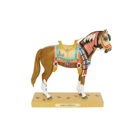 Enesco Trail of Painted Ponies Buffalo Medicine Horse Multicolor Resin Figurine 7.2in H