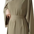 thumbnail image 3 of Elegant Solid Color Nida fabric Wide Long Sleeves Muslim Abaya dress for Women Aranbian Robe, 3 of 4
