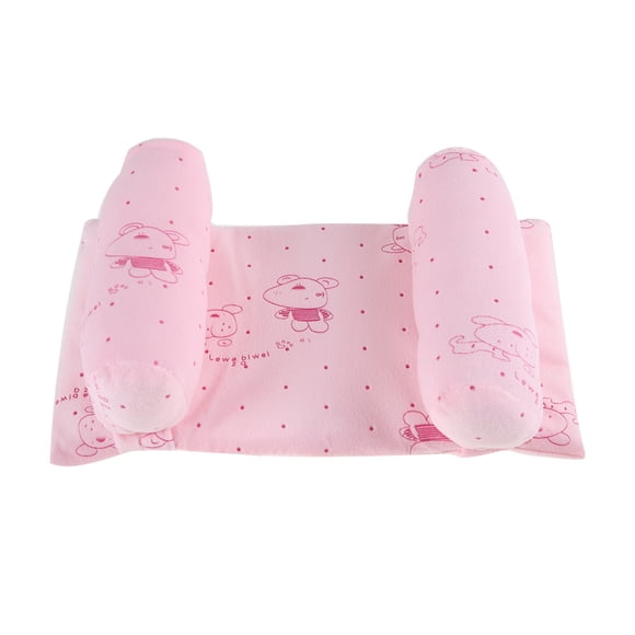 Almohada de algodón antivuelco para bebé, para evitar el dolor de cabeza plana, para recién nacidos (rosa)