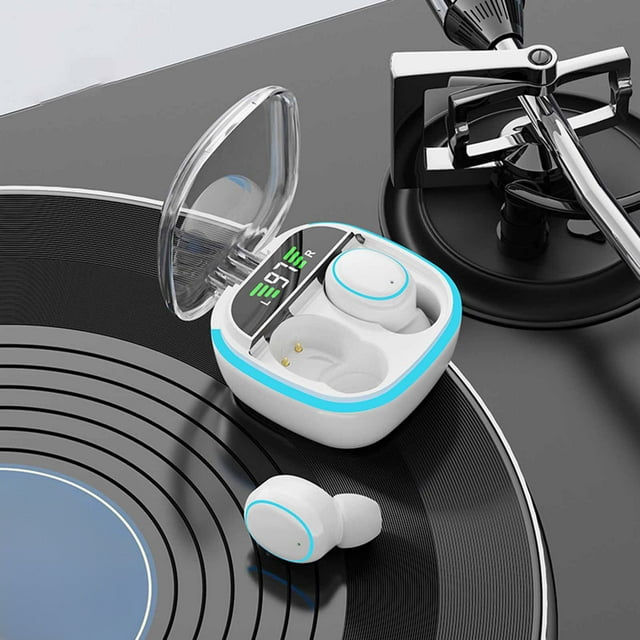 Auriculares inalámbricos Bluetooth 5.3, intraauriculares, pantalla LED, potencia, luz fría, bajo retardo, llamadas HD, auriculares Bluetooth para oficina y deportes.