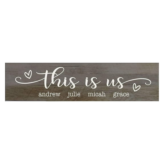 LifeSong Milestones Wooden This Is Us Wall Sign for Bedroom Decor - Barn Wood 10 x 40