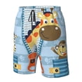 thumbnail image 6 of Uemuo Giraffe Come Out From Zipper Pattern Men's Swim Trunks Hawaiian Beach Bathing Suit Swimsuits Beach Quick-Dry Shorts with Pockets-Medium, 6 of 9