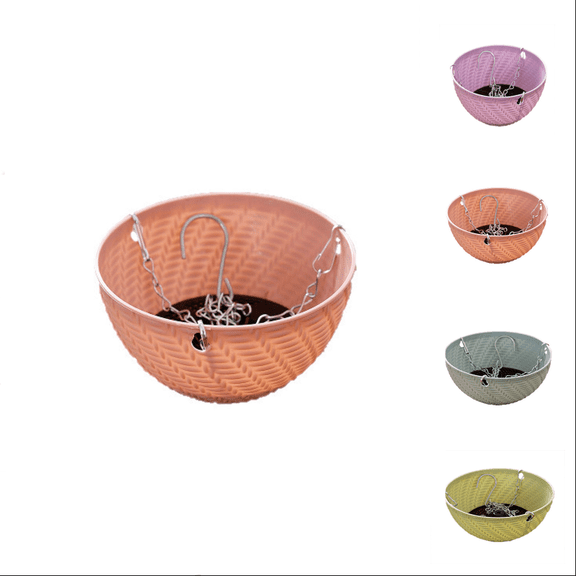 Hiroekza Hanging Planters for Outdoor Indoor Plants with Drainage Holes and Chain for Garden Home Porch, Garden Essentials, Orange