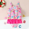 thumbnail image 2 of IBTOM CASTLE Kids Float Swimsuit Buoyancy Sticks for Baby Boys Girls One Piece Floating Swim Vest Training Aid Swimwear 2-3 Years Pink Donut, 2 of 8