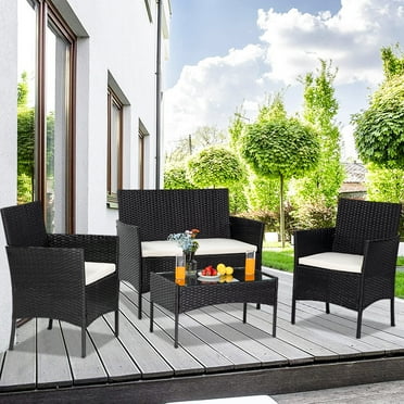 Wicker Patio Sets on Clearance, 8 Piece Outdoor Conversation Set With 2