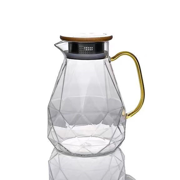 STP Goods  2.1Qt Borosilicate Glass Pitcher w/Bamboo Lid - 2.1 Qt