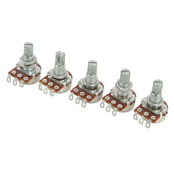 Potenciómetros de Audio de Eje Dividido Potenciómetro de Guitarra Vida útil Prolongada Plata de Tamaño Completo Para Guitarras Eléctricas ANGGREK