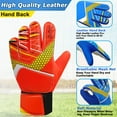 thumbnail image 3 of Beoub Goalkeeper Goalie Soccer Gloves Adult Men Womens Goal Keeper Field Player Glove Anti-Slip Latex Palm Soft Pu Hand Back Orange Size 9 S-M, 3 of 7
