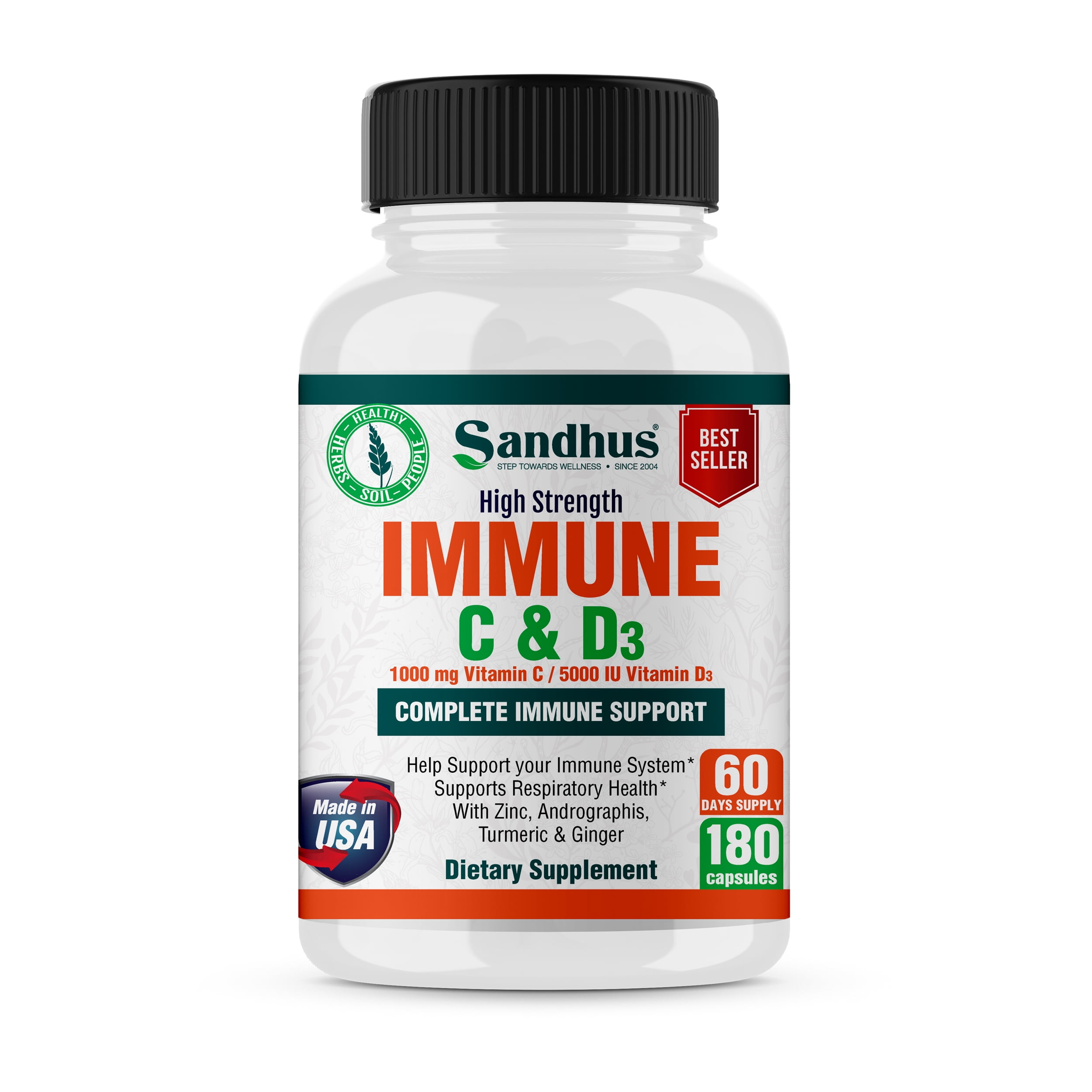 High Strength Vitamin C & D3-1000 mg with Zinc ...