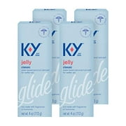K-Y Jelly Lube, Personal Lubricant, Water Based Formula, Safe to Use with Latex Condoms, For Men, Women and Couples, 4 FL OZ (Pack of 4)