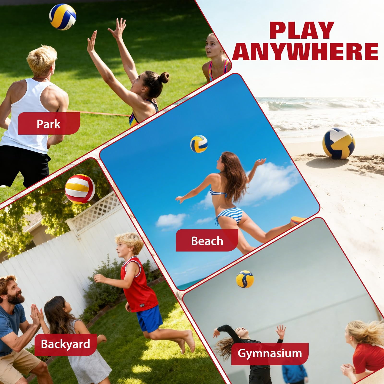8x11 FT Portable Volleyball Practice Net, Adjustable 6.5-8 FT Height Training Net with Carry Bag for Backyard, Gym & Court