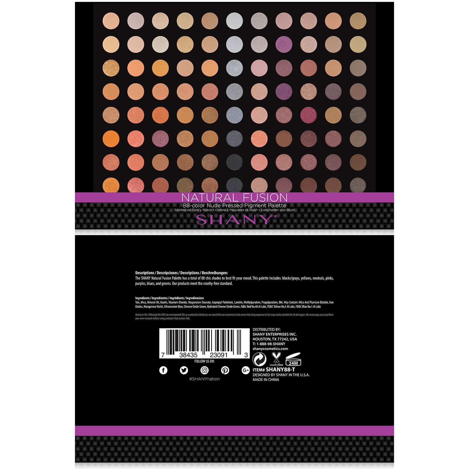 SHANY Natural Fusion 88-Color Eyeshadow Palette, Nude photo 8