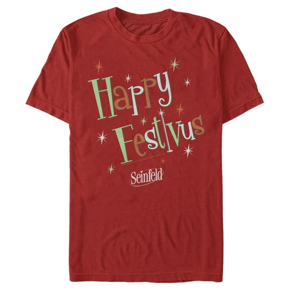 Men's Seinfeld Happy Festivus Graphic Tee Red Small