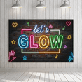 thumbnail image 3 of Neon Style Let's Glow Banner Background Decorations Party Supplies Photo Booth Props Festival Decor Neon Elements Backdrop Celebration Decorations, 3 of 8
