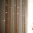 thumbnail image 5 of Luxsea Drop Cloth Curtains,High Shading Lace Princess Wind Curtains Romance Double-Deck Cloth & Blackout Floor-standing Curtain Star Hollow Curtain Drape,Only One Side, 5 of 6