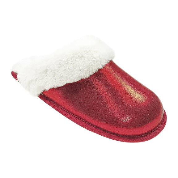 Holiday Time Mommy & Me Metallic Scuff Slippers