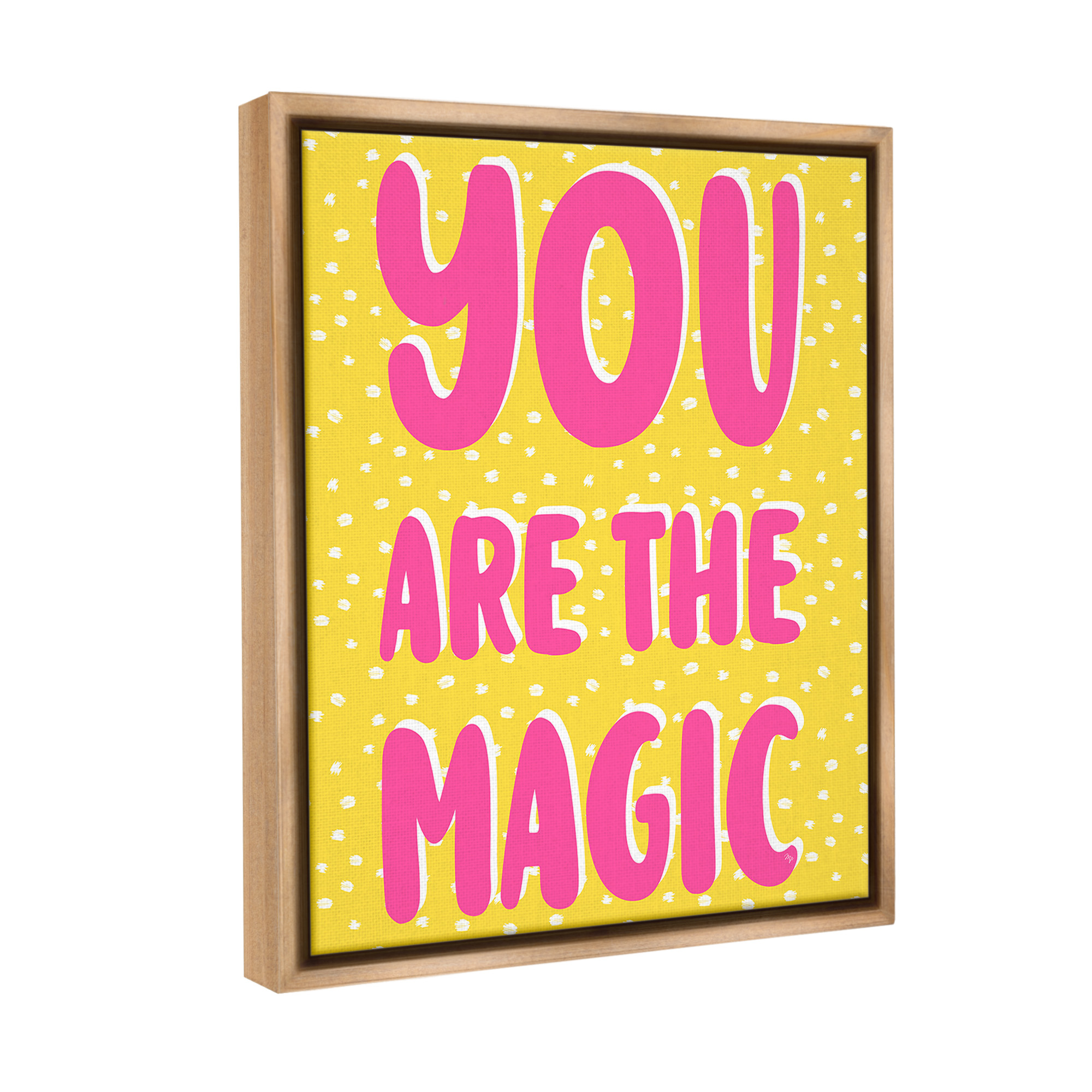 Stupell Industries You Are The Magic Inspirational Painting Brown Floater Framed Canvas Art Print Wall Art, 17 x 21
