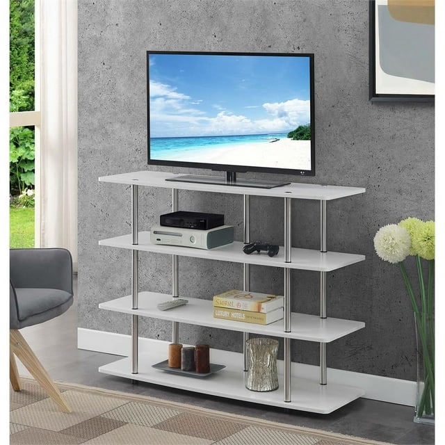 Convenience Concepts Designs2Go TG Meuble TV à Quatre Niveaux en Bois Blanc