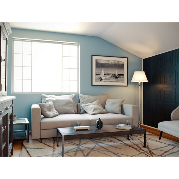 Kenroy Home Spyglass 59.5'' Floor Lamp with Off-White Fabric Empire Shade Modern Floor Light Fixture for Living Room, Bedroom, or Office, Antique Brass