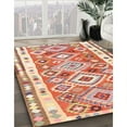 thumbnail image 3 of Ahgly Company Machine Washable Indoor Round Contemporary Brown Area Rugs, 4' Round, 3 of 7