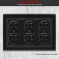 thumbnail image 2 of ENERLITES Triple Duplex Wall Plate, Three Gang Electrical Outlet Cover, Gloss Finish, Mid-Size 3-Gang, Unbreakable Polycarbonate Thermoplastic, UL Listed, 8823M-BK, Black, 2 of 5