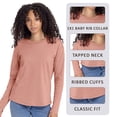 thumbnail image 3 of Next Level Women's Long Sleeve T-Shirt, Heavy Tee Shirt 100% Ring-Spun Cotton Durable Crewneck Tee (Red+White 2 Pack, 2XL), 3 of 7