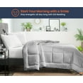 thumbnail image 2 of King Comforter Solid Light Grey 300 GSM Plush Siliconized Microfiber Fill Duvet Insert With 1000 Thread Count Egyptian Cotton Shell Fluffy Soft with Premium Piping & Matching Pillowcases, 2 of 8