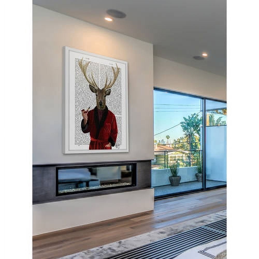 Marmont Hill "Deer in Smoking Jacket" Framed Painting Print