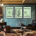 thumbnail image 2 of Hieng Dollar Money Canvas Wall Art Decor Vintage 100 Dollar Bill Motivational Poster Painting for Home Decor and Office Living Room Artwork Unframed, 2 of 6
