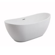 Elegant Kitchen and Bath 67 inch soaking bathtub in glossy white