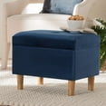 thumbnail image 5 of Baxton Studio Elias Modern Navy Blue Velvet Fabric Storage Ottoman, 5 of 11