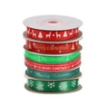 thumbnail image 1 of Unique Bargains 6 Roll Christmas Ribbons Grosgrain Ribbon 10 Yards Christmas Tree Snowflake Deer Pattern Christmas Wreath Bow, 1 of 6