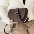 thumbnail image 3 of Retro Solid Color Saddle Bag High Quality Leather Shoulder Bags for Women 2023 New Simple Ladies Crossbody Bag Designer Handbags, 3 of 5