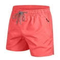 thumbnail image 2 of Menshorts Running Shorts Casual Cargo Shorts for Men Solid Color Casual Holiday Breathable Zipper Shorts Pockets Pants Watermelon Red XL, 2 of 5