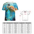 thumbnail image 2 of Nautical Green Sea Turtles T Shirts Basic T-Shirt Short Sleeve Ladies Tee Shirt Summer Graphic Clothing, 2 of 6