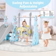 thumbnail image 6 of EVMORE 4 in 1 Toddler Slide and Swing Set for Children Kids Boys Girls Aged 1-6, Indoor Outdoor Freestanding Playground with Slide, Swing, Climber and Basketball Hoop - Blue, 6 of 8