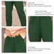 thumbnail image 4 of Pantalones casuales de mujer Color puro botón cintura elástica pantalones largos sueltos para mujer para uso diario al aire libre verde 3XL, 4 of 5