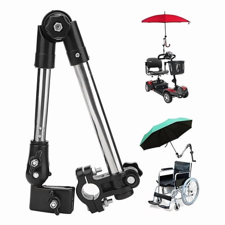 Umbrella Mount Stand, Bicycle Holder,Wheelchair Stroller Attachment Handle Bar Holder
