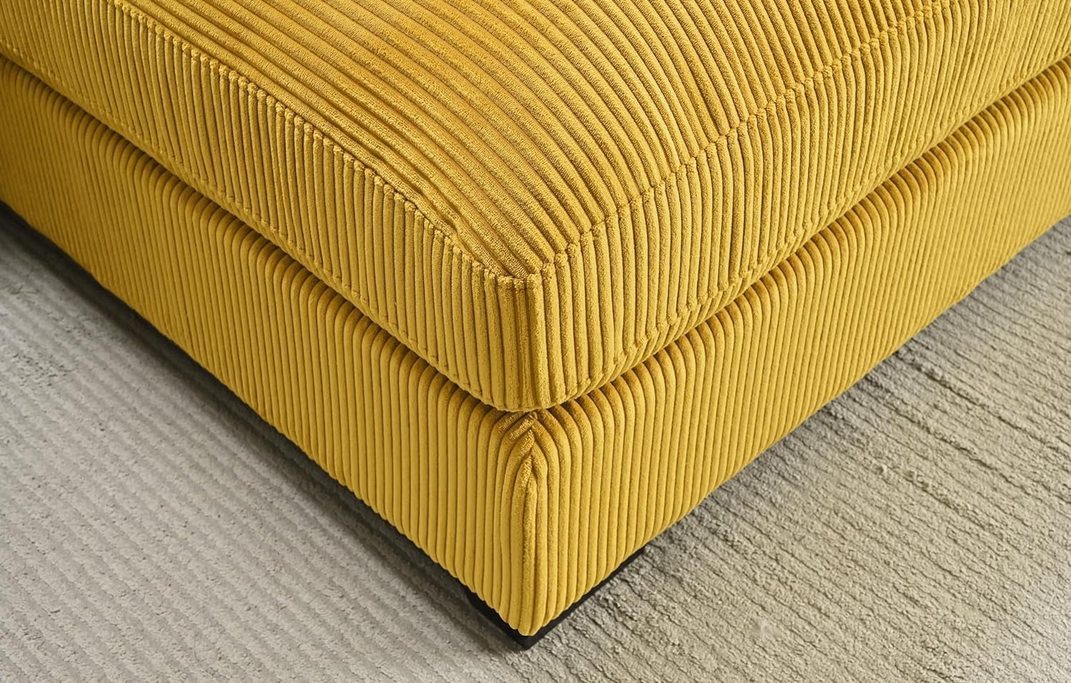 US Pride Furniture Luxe Oversized Two-Piece Sectional Couches for Living Room L Shaped Sofa with Chaise Upholstered with Corduroy Fabric Facing Left Yellow Ginger
