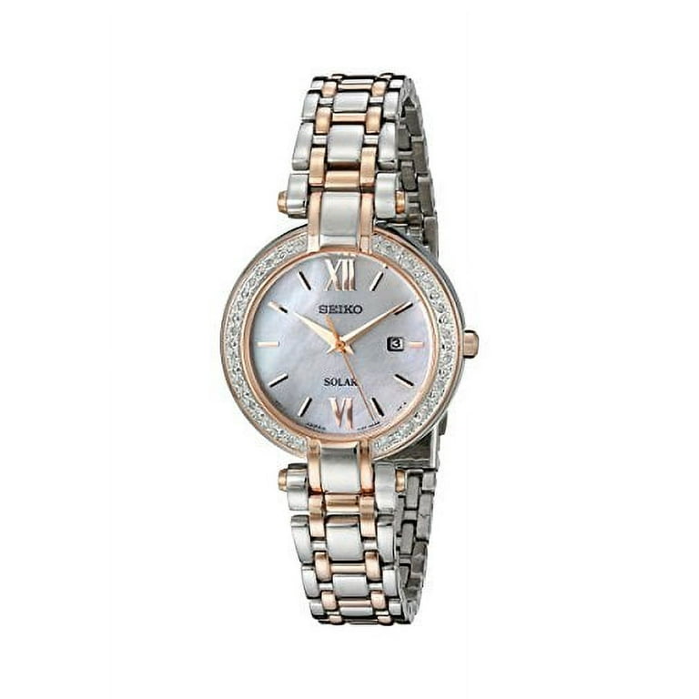 【展示品】★SEIKO セイコー Tressia ソーラー仕様 レディース腕時計 Seiko Solar Tressia Womens Watch 23mm Blue MOP Dial V115-0CL0