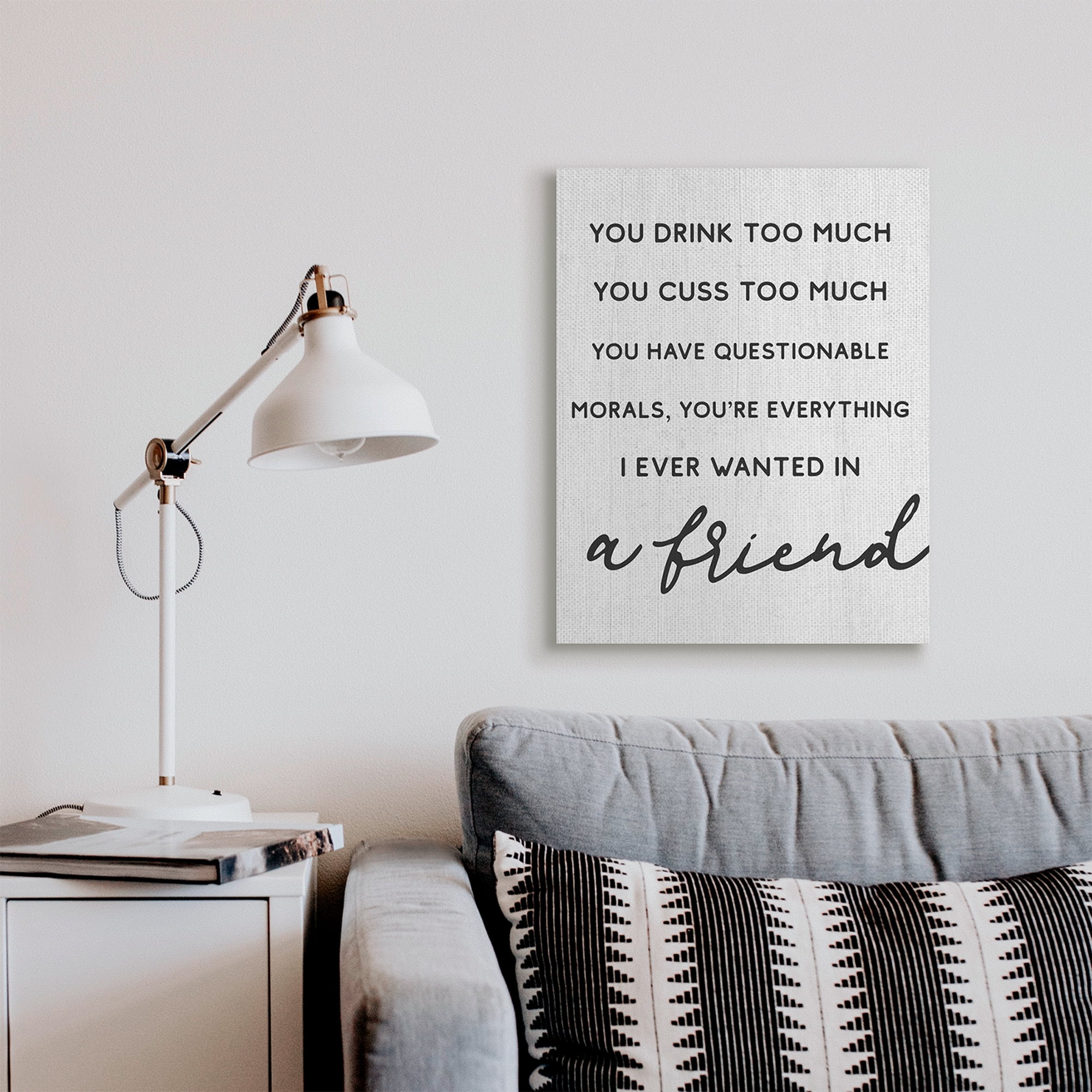 Stupell Industries Everything I Wanted in a Friend Humorous Sentiment Inspirational Painting Gallery Wrapped Canvas Art Print Wall Art, 24 x 30